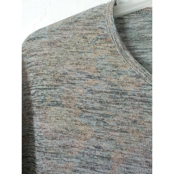 LuLaRoe Christy T Top Oversize Women XS Gray Metallic Copper Lightweight Floral - Picture 3 of 8